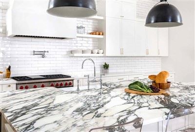 Arabescato Corchia Nano Glass Kitchen Countertops